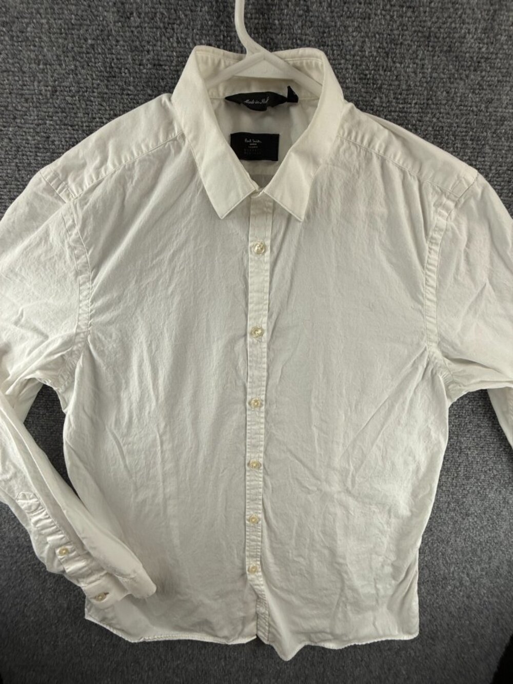 Paul Smith London White Long Sleeve Button Up Shirt Italy Made 15.5 Exclusive